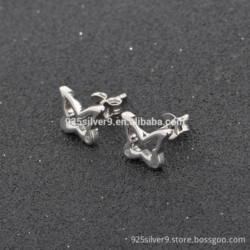 925 sterling silver cubic zirconia butterfly earings
